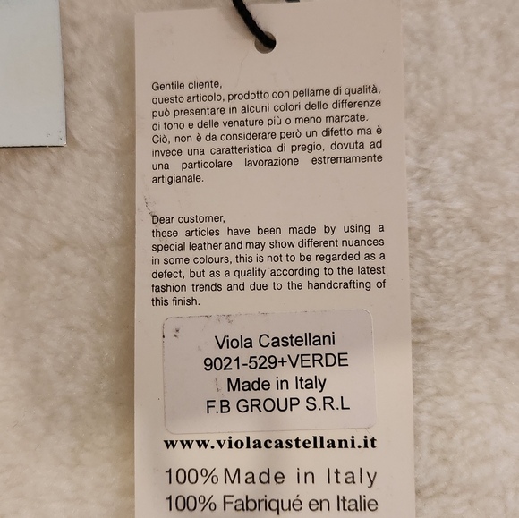 VIOLA CASTELLANI Italian Leather Handbag Tote Green Womens NWT - Picture 14 of 15